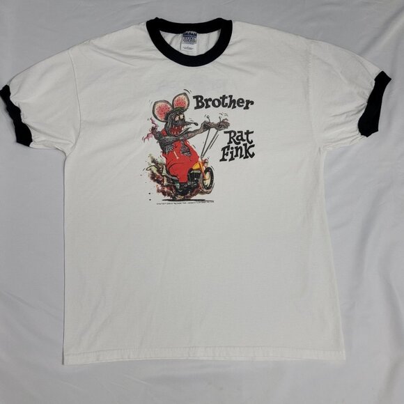 Gildan Other - VTG Rat Fink 2006 Ed"Big Daddy"Roth Brother Men's White Motorcycle T- Shirt Sz L
